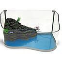 prodac glass curved turtle tank & rock 42.5x28x29(h)cm
