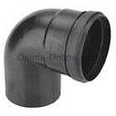 bocht zwart dia 80mm met dichtingsrubber