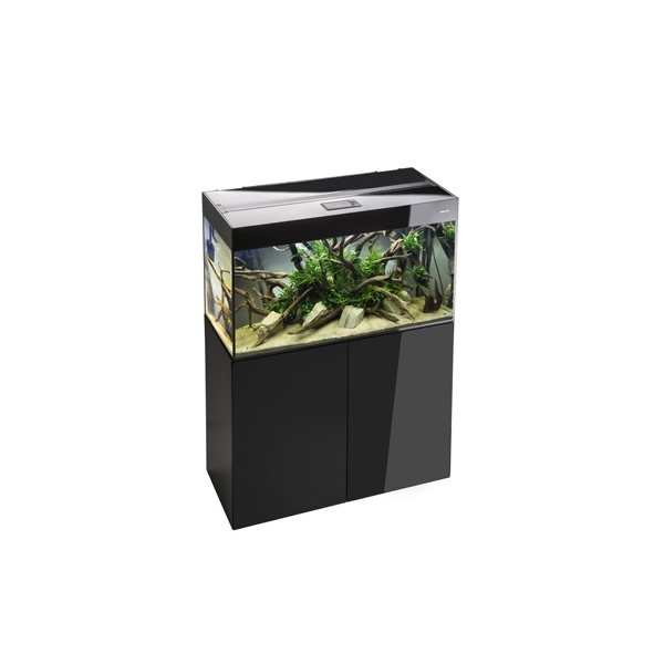 aquael aquarium glossy 100 black led 2x16w (100x40x63cmh - 215l)