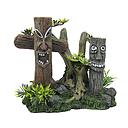 deco totem 2 faces+tree - 17.5x10x15cm